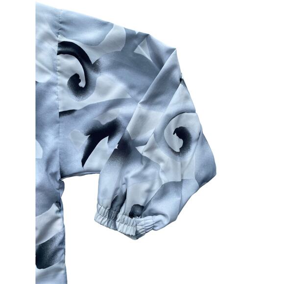 VTG y2k Windbreaker Large Inspa Lined Retro 90s Fall White & Grey Streetwear - Picture 4 of 7